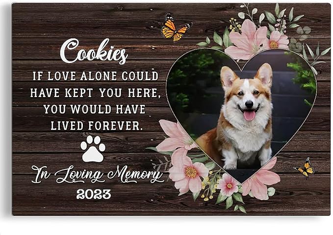 Dem Canvas Personalized Photo Canvas Prints, Dog Loss Gifts, If Love Alone Could Have Kept You Here, Pet Memorial Gifts For Dog Lover, Dog Death Sympathy Gifts, Cat Memorial Print Photos Pet Loss Gift (36x24)