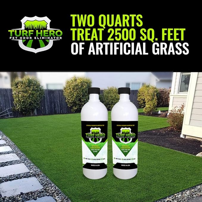 Pet Odor Eliminator For Artificial Turf | Powerful Bio-Enzymatic Formula Targets the Most Offensive Odors On All Surfaces | 2 (1 Quart) Bottles