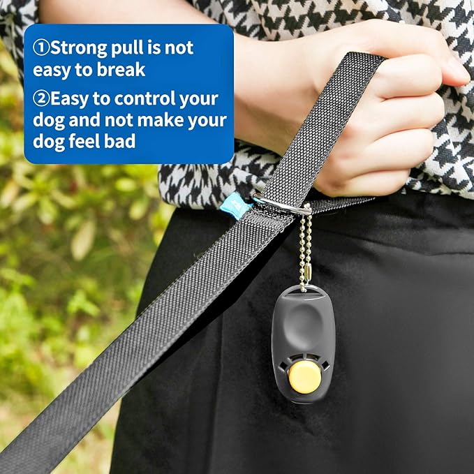 BAAPET 15/20/30/50/100 ft Long Dog Training Leash with Clickers for Small, Medium and Large Dogs or Cats (30 Feet, Black)