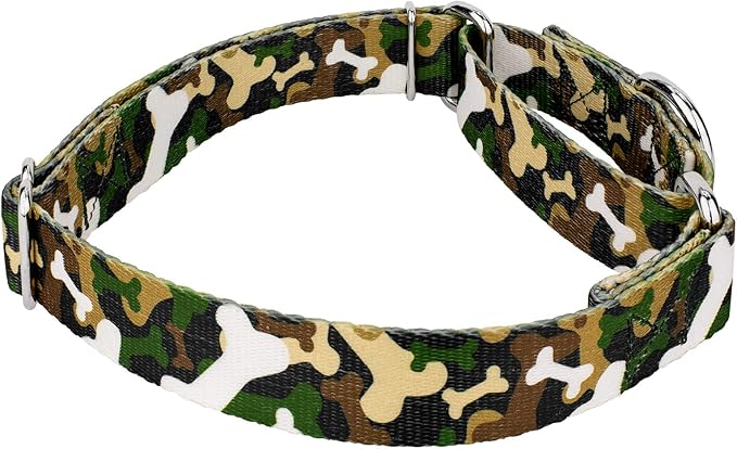 Country Brook Petz - Woodland Bone Camo Martingale Dog Collar - Camouflage Collection Featuring Rugged Designs (1 Inch, Medium)