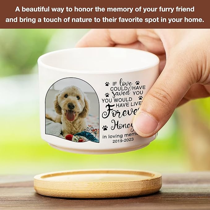 Personalized Pet Dog Memorial Plant Pots Pet Remembrance Dog Photo Plant Pot Bedroom Decor Funeral Keepsake Memorial Bereavement Gifts For Loss Of Pet Picture Gifts For Someone Lost Pet