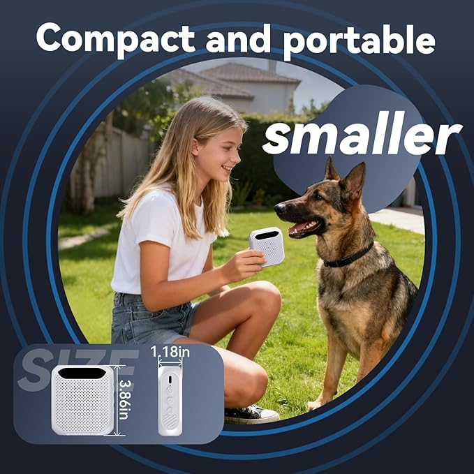 MALOK Dog Bark Deterrent Devices, 30ft Ultrasonic Anti Barking Device for Dogs, Rechargeable Bark Control Device with Adjustable Frequency & Range for Walking, Yard and Home Indoor & Outdoor Use
