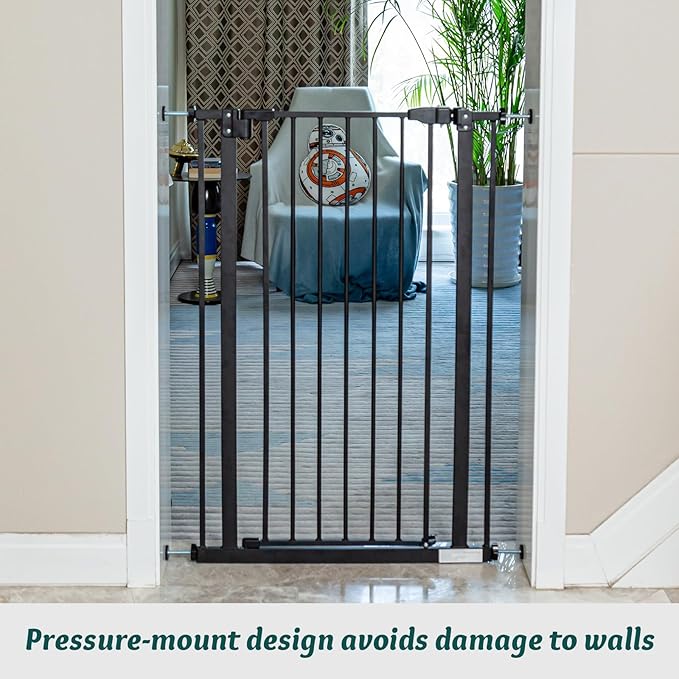 Kinfant Baby Gate, Extra Tall Walk Thru Baby Gate Kit with 6-Inch Extension, Pressure Mounting & Wall Cups, 41-Inch (1 Count, Pack of 1)
