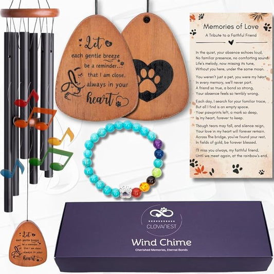 Dog Memorial Gifts for Loss of Dog, Pet Memorial Wind Chime (28 Inches), Loss of Dogs Sympathy Gift, Pet Remembrance Gift, Bereavement Gifts Dogs, Passing Away, Rainbow Bridge Gift