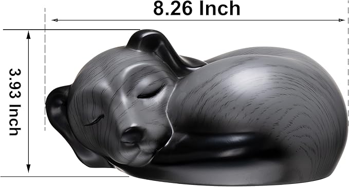 Pet Urns,Sleeping Resin Cremation Dog Urn, Dog Urns for Ashes, Small Animal Urn（Gray）…