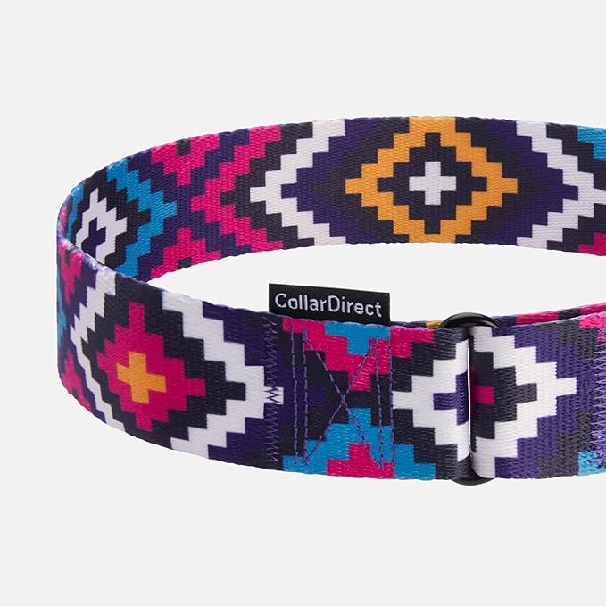 CollarDirect Aztec Martingale Collars for Dogs Heavy Duty Tribal Pattern Safety Nylon Training Collar Large Medium Small (Tribal, XL, Neck Size 19"-24")
