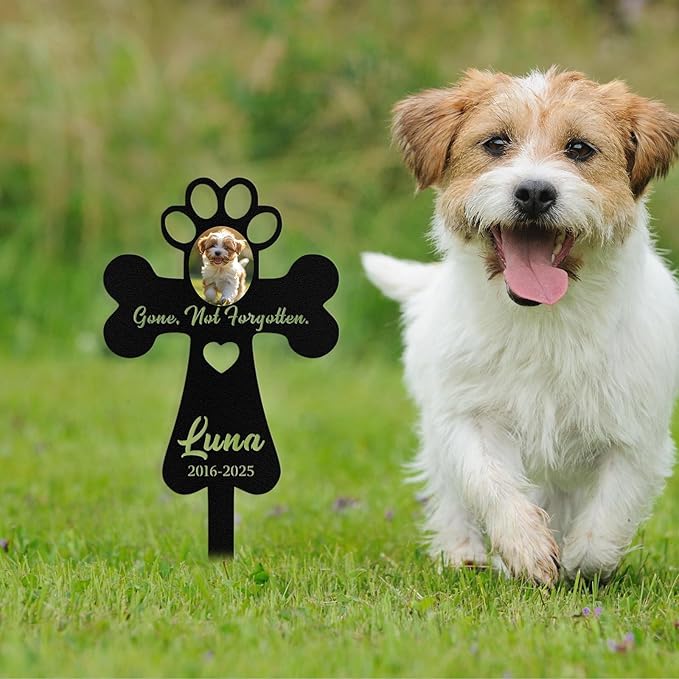 Custom Dog Grave Markers Outdoor, Personalized Pet Grave Marker Dog Memorial, Outdoor Weatherproof Pet Cemetery Sign, Personalized Dog Memorial Gifts for Loss of Dog