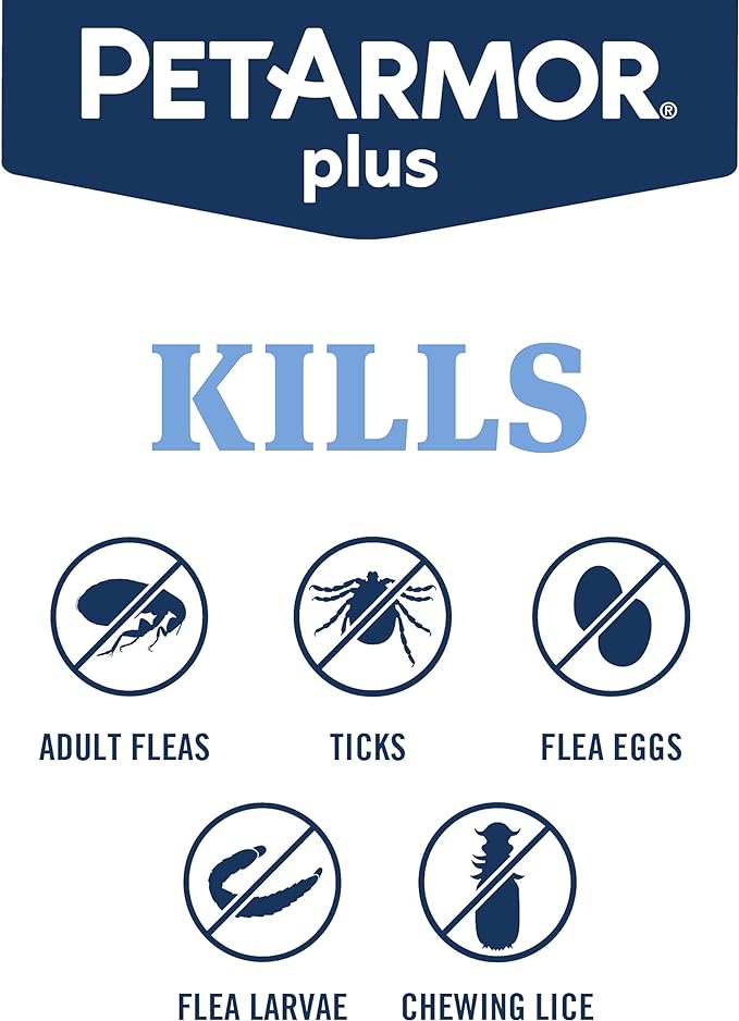 PetArmor Plus Flea and Tick Prevention for Cats, Cat Flea and Tick Treatment, 12 Doses, Waterproof Topical, Fast Acting, Cats Over 1.5 lbs