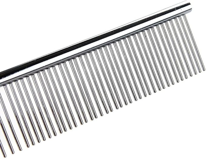 Pet Stainless Steel Grooming Comb Tool Poodle Finishing Comb Butter Comb Silver Tone