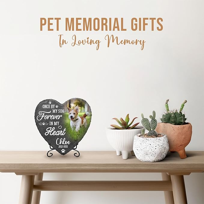 Dog Memorial Stone Personalized with Picture | Remembrance Stone for Dogs | Custom Pet Loss Plaque Gift | in Loving Memory Personalized Pet Memorial Stones for Dogs
