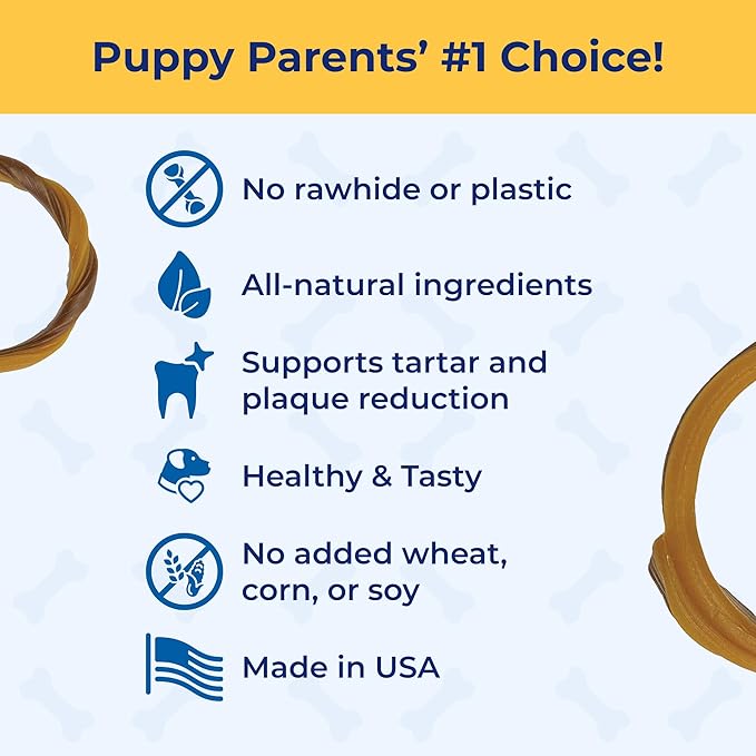 N-Bone Puppy Teething Rings Peanut Butter Flavor Dog Treat, 6 Count Bag, 7.2-oz