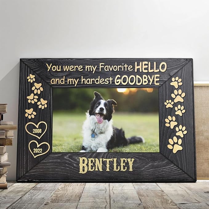 Dem Canvas Personalized Photo Canvas, Dog Loss Gifts, You Were My Favorite Hello, Pet Memorial Gifts, Dog Death Sympathy Gifts, Dog Passing Away Loss Canvas Dog Grieving Gifts (18x12)