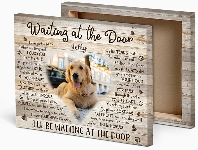 Benicee Shop Pet Paw Print Photo Collage Canvas, Personalized Dog Memorial Gifts, Pet Loss Gifts 8x10 inches canvas