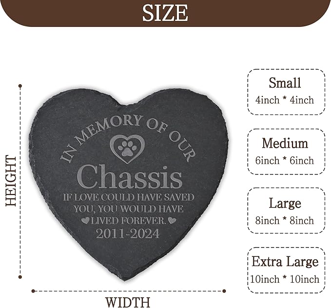 Personalized Pet Memorial Stone, Dog Memorial Gifts for Loss of Dog, Pet Loss Gifts, Pet Memorial, Loss of Dog Sympathy Gift, Dog Remembrance Gift, Pet Bereavement Gifts - Lived Forever