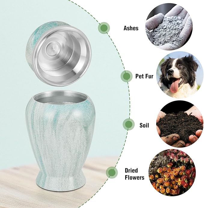 abooxiu Small Urn for Dog Cat Pet Ashes 2.85 Inch Mini Urns for Ashes Cremation Keepsake Urns Aluminum Memorial Pet Urn for Dogs Memorial Gifts for Loss of Dog Pets