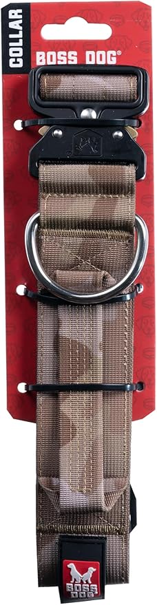 Boss Dog Tactical Collar, Tan Camo, X-Large