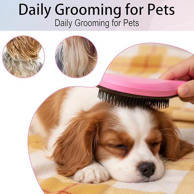 Small Dog Brush - Puppy Brush for Small Dogs, Soft and Comfortable,Perfect for Yorkie, Shih Tzu, Maltipoo & Maltese, Cat, Rabbits,Gentle Hair Remover for Easy Pet Grooming at Home (Blue)