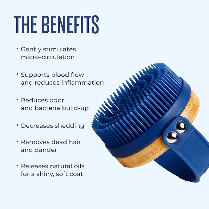 WagWell Dog Fur & Body Brush | Deshedding Grooming Tool | Easy Palm Grip, Gentle Silicone Grooming Brush for Dogs | Helps Reduce Shedding & Dander | Safe for Wet or Dry Use | All Coat Types