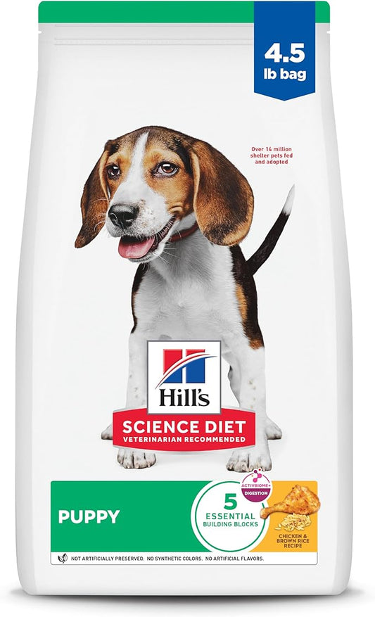 Hill's Science Diet Puppy Dry Dog Food, Chicken & Brown Rice, 4.5 lb. Bag
