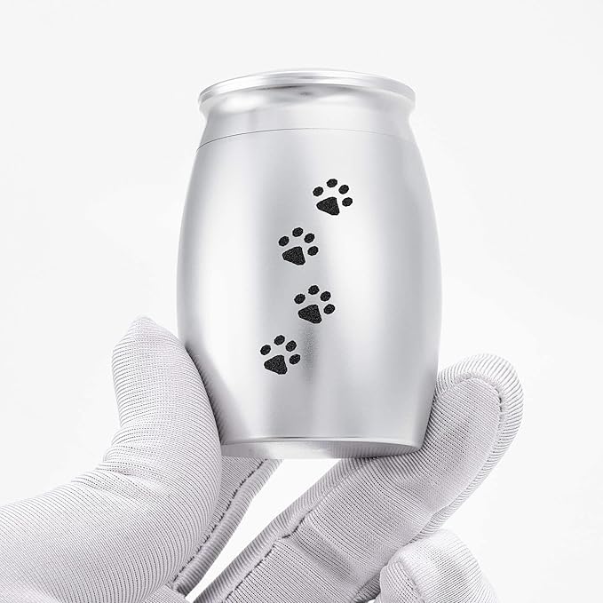 2.67 Inches Small Keepsake Urns for Dog Ashes,Mini Cremation Tiny Urn for Memorial Dog or Cats Pet Ashes with Paw Print