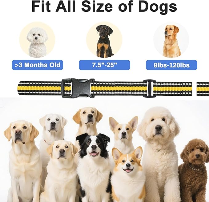 Shock Collar for Dogs - 2600ft Dog Training Collar with Remote, IP67 Waterproof Dog Shock Collar with Remote Control, 3 Modes E-Collars with Beep/Vibration/Safe Shock Collar for Dogs 8-120lbs