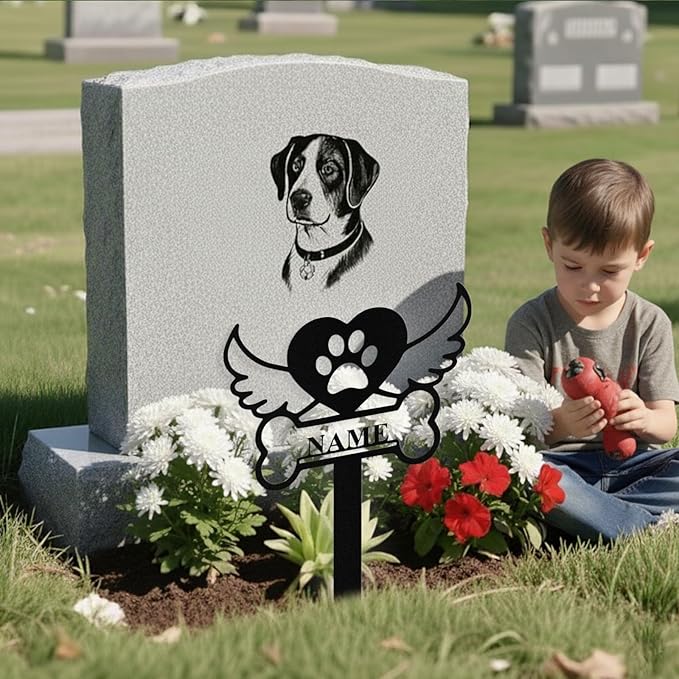 Custom Dog Grave Markers Outdoor, Personalized Pet Grave Marker Stake Dog Memorial, Outdoor Weatherproof Pet Cemetery Sign, Personalized Dog Memorial Gifts for Loss of Dog