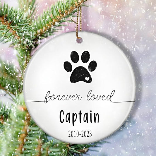 Personalized Dog & Cat Christmas Ornaments, Custom Pet Memorial Ornament