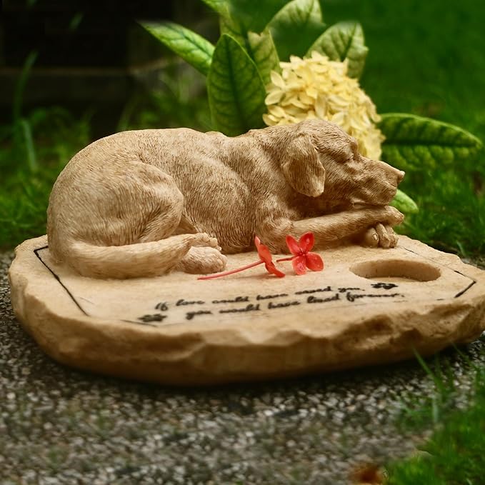 Personalized Dog Memorial Stone,Custom Engraved Pet Headstone for Dogs,Dog Memorial Gifts Loss Gifts Outdoors,Dog Memorial Garden Statues,Dog Figurine