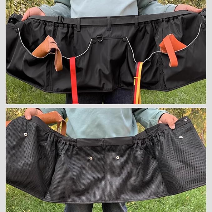 Dog Trainer Apron with Multi Pockets and Waist Strap Adjustable Dog Training Pant Waterproof Dog Training Shorts Dog Handler Clothing for Outdoor Training Activities Black M