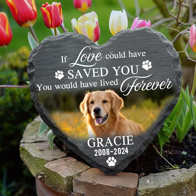 Personalized Dog Memorial Gifts for Loss of Dogs Sympathy Gift, Dog Memorial Stone, Pet Loss Gifts, Pet Memorial Stones for Dogs Cemetery Decorations for Grave, Cat Sympathy Gift, Stone 6