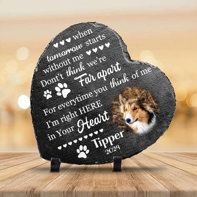 Dog Memorial Gifts for Loss of Dogs, Personalized Sympathy Stone, Pet Memorial Gifts, Pet Loss Gift, Cemetery Decorations for Grave, Cat Gone Present for Cat Lovers, Dont Cry Sweet Mama