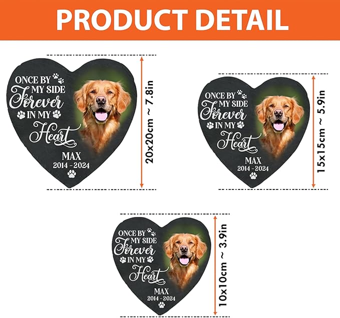 Personalized Pet Memorial Gift - Custom Photo Stone for Dog or Cat Loss - Memorial Gifts for Pet Lovers Quote 7