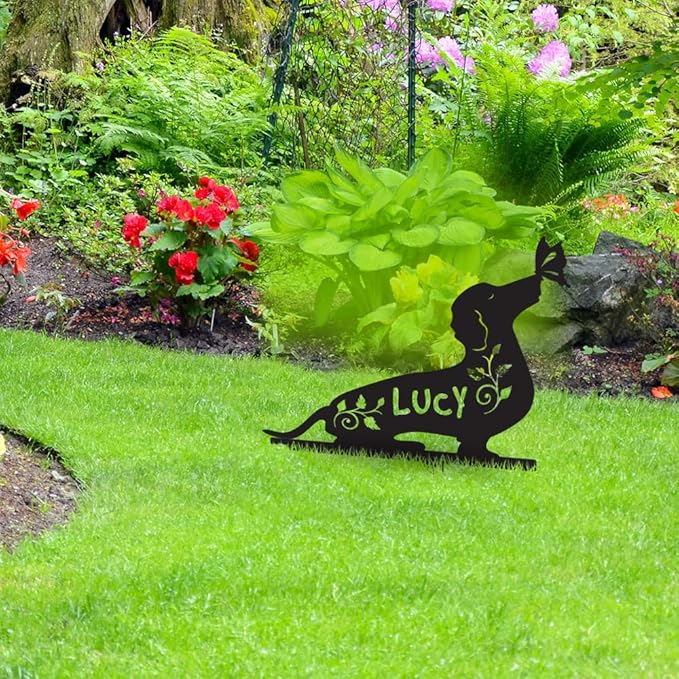 Custom Pet Grave Markers Dog Memorial Plaque, Memorial Yard Garden Outdoor Decor, Waterproof Metal Dog Grave Markers for Loss of Pets, Personalized Sympathy Remembrance Gift