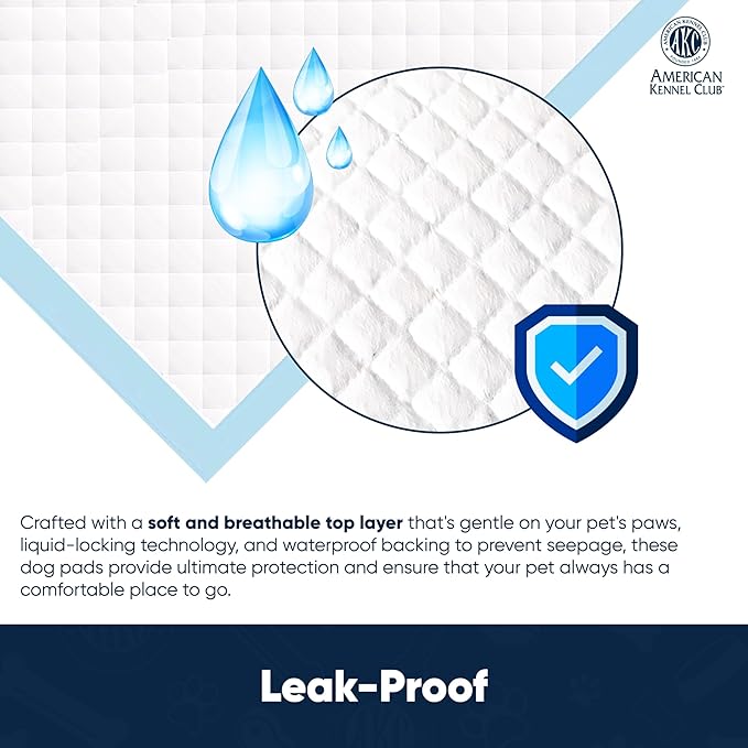 American Kennel Club Scented Puppy Training Pads with Ultra Absorbent Quick Dry Gel – 22 x 22 Pee Pads for Dogs - Lemon Scented - 200 Count