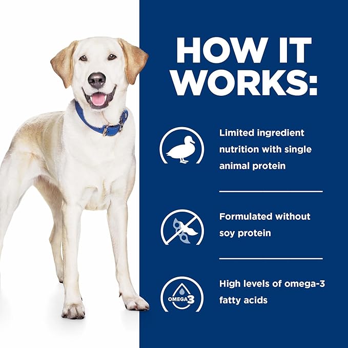 Hill's Prescription Diet d/d Food Sensitivities Dry Dog Food, Potato & Duck, 8 lb. Bag