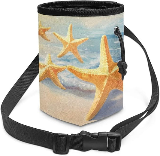 Starfish Puppy Treat Bag 3 Ways to Wear, Dog Treat Bag Treat Snack Bags Dog Treat Carrier Holder Training Bag for Treats, Kibbles, Toys & Accessories