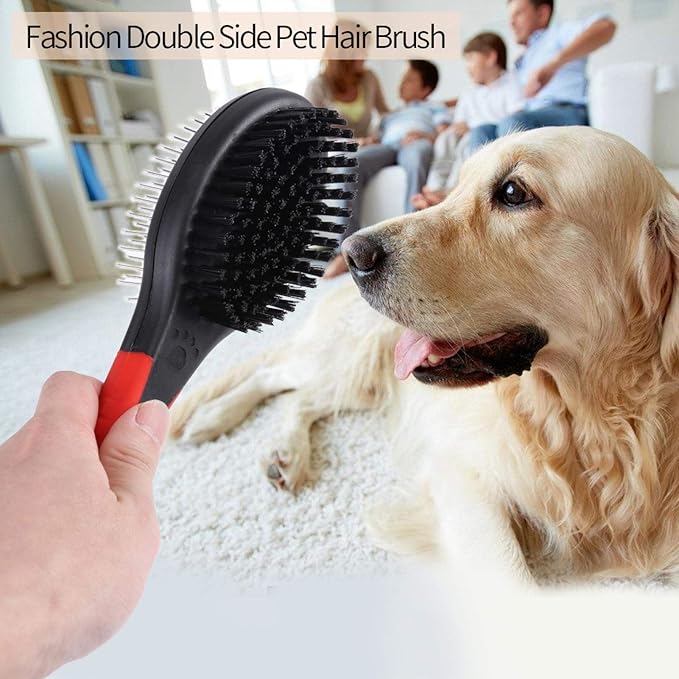KUIDAMOS Groomer's Best Small Combo Brush,Dual-Sided Action Dog Grooming Combo Brush for Pets,Versatile Brushes for Grooming Dogs(L)