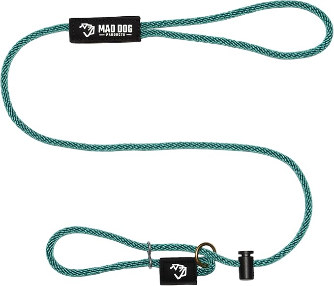 Mad Dog Products Easy Leader Dog Leash 1/4" x 10' Teal Signature Rope - Made in USA