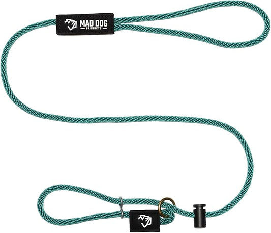 Mad Dog Products Easy Leader Dog Leash 1/4" x 10' Teal Signature Rope - Made in USA