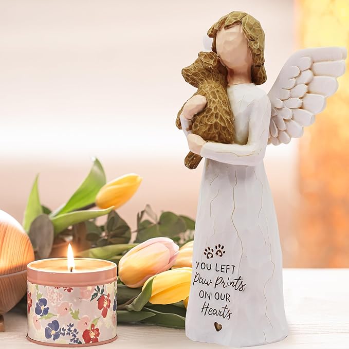 BORLESTA Dog Memorial Gifts for Loss of Dog Sympathy Gift - Pet Memorial Gifts for Dogs, Dogs Mom Gifts for Women, Friendship, Golden Retriever Gifts, Sculpted Hand-Painted Figure
