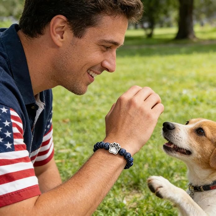 LINGYUAN Pet Memorial Gifts for Dogs Cats, Pet Memorial Bracelet, Remembrance Pet Loss Sympathy Gift for Cat Dog Lovers, Bereavement Gifts for Loss of Pet