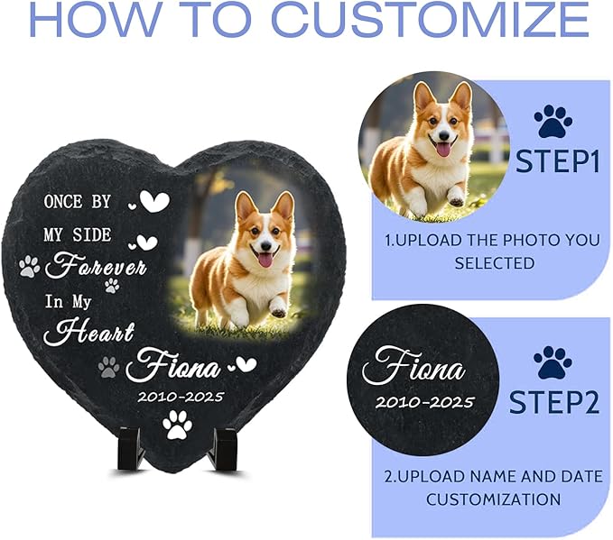 Personalized Dog Memorial Gifts for Loss of Dog, Custom Photo Pet Momorial Stone for Dogs, Cat Memorial Sympathy Gift, Dog Passing Away Gifts, Sympathy Gift for Pet Lovers (Style 10)