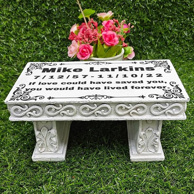 Personalized Memorial Bench for Pet Human, Custom Pet Memorial Stone with Colorful Photo, Pet Grave Marker Dog Headstone Cat Tombstone, Loss of Pet Gifts, Memorial Garden Plaque