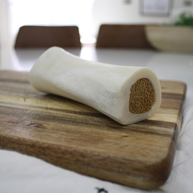 Cadet Stuffed Shin Bone, Long-Lasting Dog Chew Bones for Aggressive Chewers, High Protein Filled Bone Dental Chew for Dogs, Bacon & Cheese Flavor Filling, 5-6" for Large Dogs