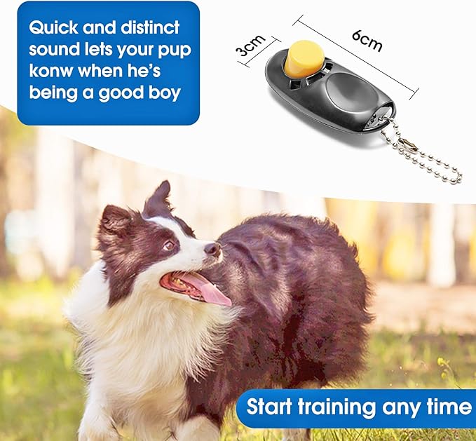BAAPET 15/20/30/50/100 ft Long Dog Training Leash with Clickers for Small, Medium and Large Dogs or Cats (15 Feet, Black)
