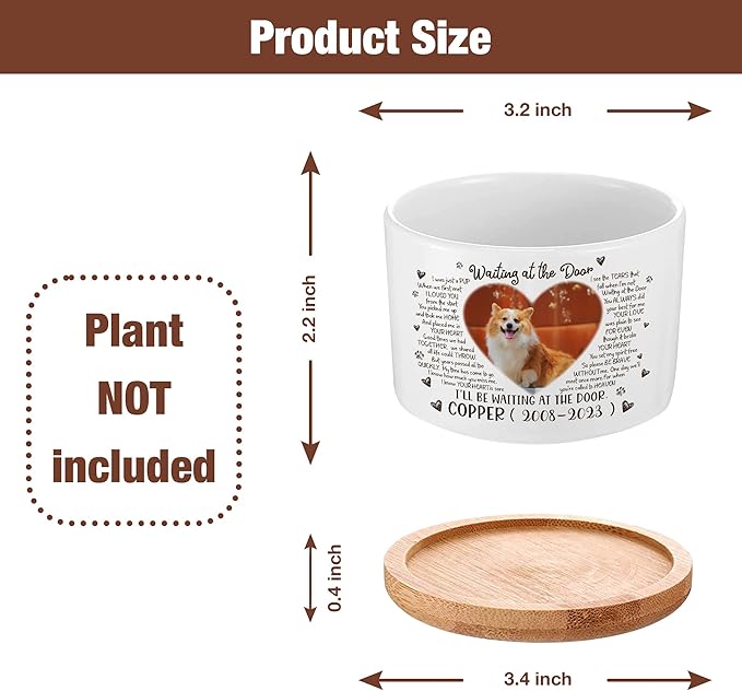Customized Dog Memorial Picture Plant Pots Pet Remembrance Dog Photo Plant Pot Bedroom Decor Funeral Keepsake Memorial Bereavement Gifts For Loss Of Picture Gifts For Someone Lost
