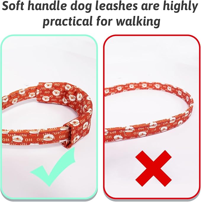 Christmas Dog Collar and Leash Set Girls Adjustable Puppy Collars with Christmas Bow Tie for Small Medium Large Female Dogs, Red Santa Claus, S