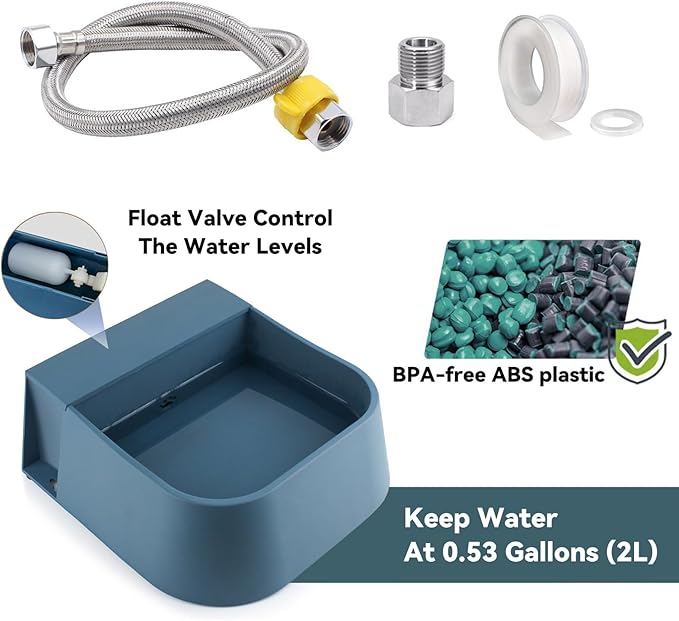 Enjoying Automatic Dog Water Dispenser 2L Outdoor/Indoor Pet Waterer Feeder Self Filling Water Float Valve Livestock Waterer for Dog Cat Chicken