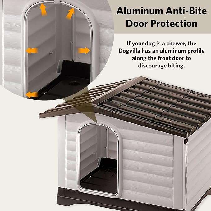 Ferplast Dog Kennel, Gray, 37.4 x 25.98 x 26.77", (87257099)