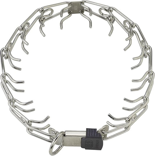 Herm Sprenger Stainless Steel Prong Dog Collar with ClicLock Buckle - for Small Medium Large Dogs – Ultra-Plus Training Pinch Collar with Quick Release - Made in Germany (23in (58cm) x 3.2mm)